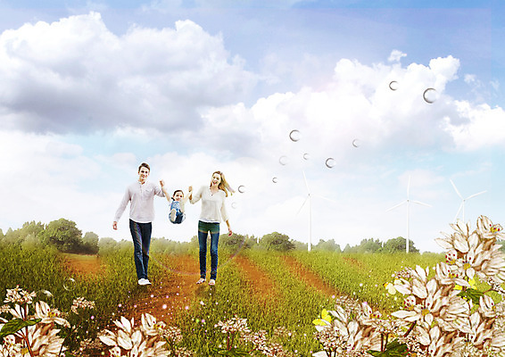 전신 PSD 서양인 구름 편집 편집이미지 여자 남자 꽃 딸 여행 가족 하늘 엄마 가족여행 서기 소녀 성인 세명 손잡기 아빠 이미지편집 자연요소 외국인 식물 어린이 관계 모션 사람 파일형식