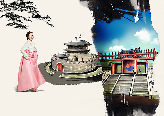 전신 PSD 나무 구름 편집 편집이미지 여자 여행 한국건축 하늘 한명 서기 웃음 성인 30대 관광지 계단 한국인 문화재 한복 태극 국내여행 화성 이미지편집 자연요소 식물 1 한국전통 문양 건축 모션 표정 사람 동양인 장년 행성 전통의상 파일형식