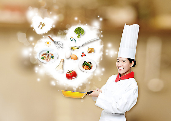 PSD 편집 편집이미지 접시 여자 음식 포크 방울토마토 양파 요리사모자 요리 한명 웃음 상반신 20대 성인 계란 숟가락 요리사 한국인 프라이팬 브로콜리 조리복 계란프라이 거품기 이미지편집 직업 모자_잡화 1 식기 유니폼 토마토 채소 주방용품 수저 표정 사람 동양인 청년 알 계란요리 파일형식