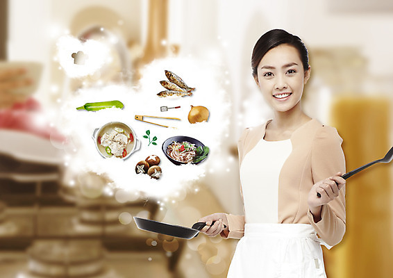 PSD 외국인 편집 편집이미지 접시 여자 음식 호박 양파 집게 요리 한명 웃음 동양인 상반신 20대 성인 앞치마 버섯 프라이팬 냄비 생선구이 이미지편집 1 식기 채소 주방용품 표정 사람 인종 청년 솥 구이 생선요리 파일형식