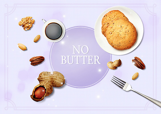 PSD 편집 편집이미지 접시 커피 음식 포크 사람없음 쿠키 커피잔 땅콩 호두 버터 이미지편집 식기 음료 디저트 잔 견과류 파일형식