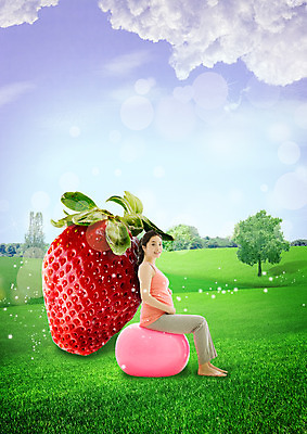 전신 PSD 나무 구름 편집 편집이미지 여자 음식 요가 하늘 딸기 한명 앉기 초원 성인 옆모습 30대 운동복 운동 임산부 한국인 짐볼 이미지편집 자연요소 식물 1 웰빙 옷 뷰포인트 과일 모션 건강 사람 동양인 장년 임신 파일형식