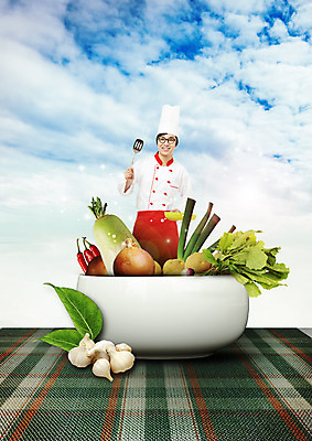 PSD 구름 편집 편집이미지 그릇 남자 음식 고추 하늘 양파 감자 마늘 요리사모자 한명 웃음 상반신 20대 성인 요리사 한국인 프라이팬 무 조리복 뒤집개 파 이미지편집 자연요소 직업 모자_잡화 1 식기 유니폼 채소 주방용품 뿌리채소 표정 사람 동양인 청년 파일형식