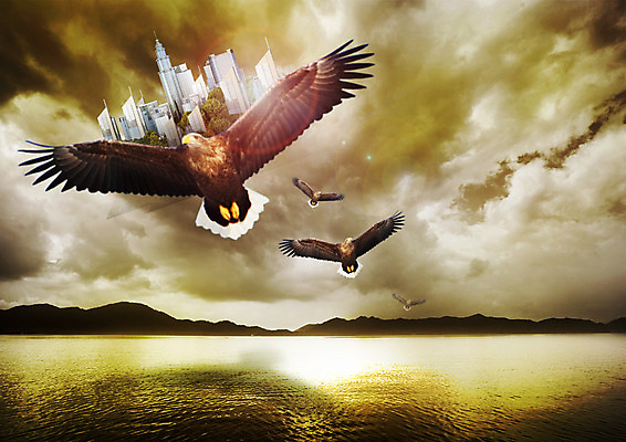 PSD 구름 편집 편집이미지 바다 비즈니스 하늘 빌딩 사람없음 노을 독수리 이미지편집 자연요소 조류 건물 파일형식