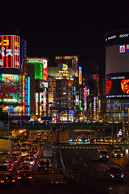 포토 JPG 해외풍경 도로 야경 자동차 간판 빌딩 사람없음 야외 도시풍경 일본 횡단보도 도쿄 유흥가 가교 국내포토 해외 건축물 아시아 길 육상교통 교통시설 풍경 건물 도시 보행로 야간 파일형식 풍경_경치