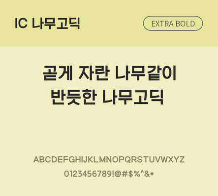 한글 사람없음 OTF TTF 볼드체 국문폰트 낱개폰트 설치폰트 베이직서체 나무고딕체 문자 폰트 파일형식 IC폰트