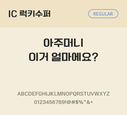 한글 사람없음 OTF TTF 레귤러체 국문폰트 낱개폰트 설치폰트 베이직서체 럭키수퍼체 문자 폰트 파일형식 IC폰트