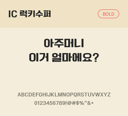 한글 사람없음 OTF TTF 볼드체 국문폰트 낱개폰트 설치폰트 베이직서체 럭키수퍼체 문자 폰트 파일형식 IC폰트