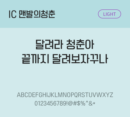 한글 사람없음 OTF TTF 라이트체 국문폰트 낱개폰트 설치폰트 베이직서체 맨발의청춘체 문자 폰트 파일형식 IC폰트