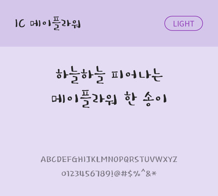 손글씨 한글 사람없음 OTF TTF 라이트체 국문폰트 낱개폰트 설치폰트 메이플라워체 문자 폰트 파일형식 IC폰트