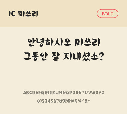 한글 사람없음 OTF TTF 볼드체 국문폰트 낱개폰트 설치폰트 디자인서체 미쓰리체 문자 폰트 파일형식 IC폰트