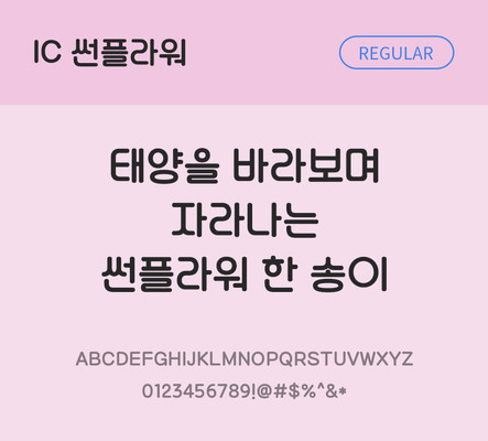 한글 사람없음 OTF TTF 레귤러체 국문폰트 낱개폰트 설치폰트 디자인서체 썬플라워체 문자 폰트 파일형식 IC폰트