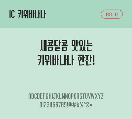한글 사람없음 OTF TTF 볼드체 국문폰트 낱개폰트 설치폰트 베이직서체 키위바나나체 문자 폰트 파일형식 IC폰트