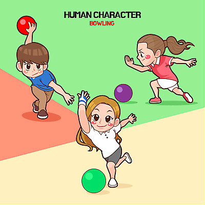 전신 여자 남자 일러스트 성인 세명 볼링 볼링공 국내일러스트 AI파일 공 사람 구기 볼링용품 파일형식 벡터