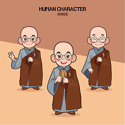 전신 직업 남자 불교 일러스트 성인 세명 승려 목탁 안경낌 불교캐릭터 일러캐릭터 AI파일 캐릭터 종교 안경 사람 성직자 불교용품 파일형식 벡터