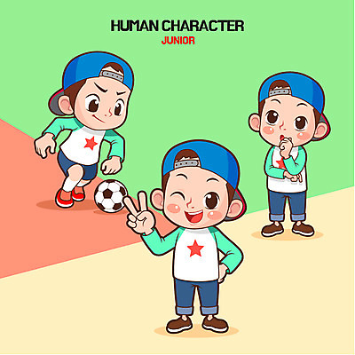 전신 모자 남자 초등학생 어린이 일러스트 축구공 세명 브이 국내일러스트 AI파일 학생 잡화 공 축구용품 사람 손짓 파일형식 벡터