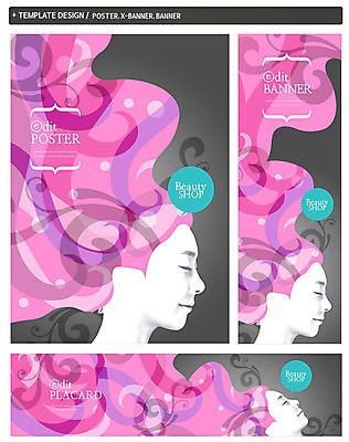 PSD 템플릿 헤어스타일 배너 배너템플릿 여자 가로배너 ZIP 포스터 세로배너 한명 20대 성인 세트 뷰티 한국인 현수막 의료성형뷰티 1 사람 동양인 청년 가로 세로 파일형식