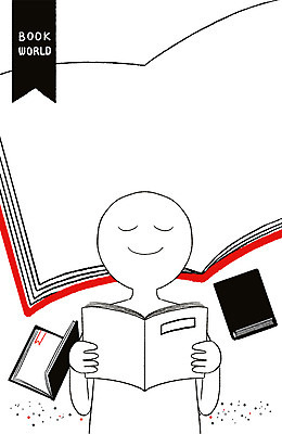 PSD 일러스트 사람모양 책 독서 프레임일러스트 국내일러스트 모양 프레임 파일형식