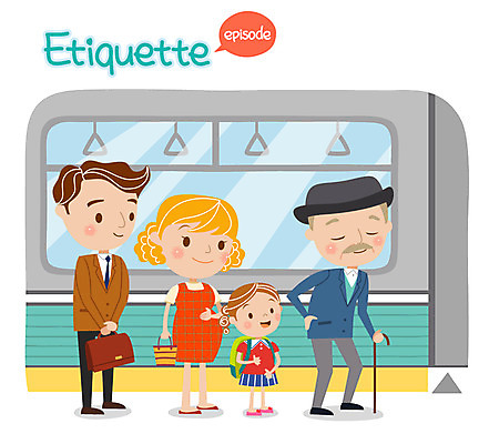 여자 노년 남자 어린이 일러스트 지팡이 여러명 성인 임산부 예절 전철 공공예절 공공장소 국내일러스트 AI파일 육상교통 다수 대중교통 사람 임신 장소 파일형식 벡터