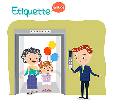 여자 노년 남자 어린이 일러스트 성인 세명 예절 엘리베이터 풍선 공공예절 공공장소 국내일러스트 AI파일 사람 장소 파일형식 벡터