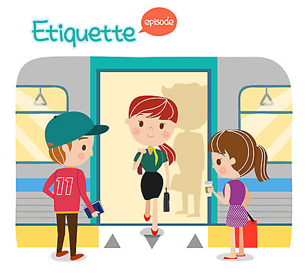 여자 남자 일러스트 성인 세명 예절 전철 공공예절 공공장소 국내일러스트 AI파일 육상교통 대중교통 사람 장소 파일형식 벡터