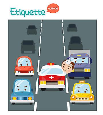 남자 도로 일러스트 자동차 한명 성인 트럭 예절 구급차 택시 양보 공공예절 공공장소 양보운전 국내일러스트 AI파일 1 길 육상교통 교통시설 승용차 사람 장소 운전 배려 파일형식 벡터