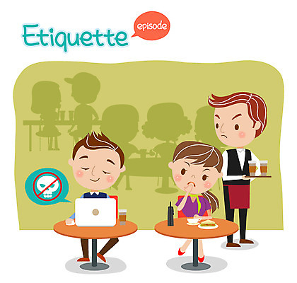 여자 남자 일러스트 탁자 성인 세명 노트북 카페 예절 종업원 공공예절 공공장소 불법 국내일러스트 AI파일 직업 가구 사람 전자제품 상점 장소 범죄 파일형식 벡터