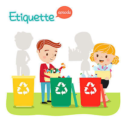 여자 남자 일러스트 성인 두명 예절 분리수거 공공예절 공공장소 분리수거함 국내일러스트 AI파일 사람 장소 수거함 파일형식 벡터