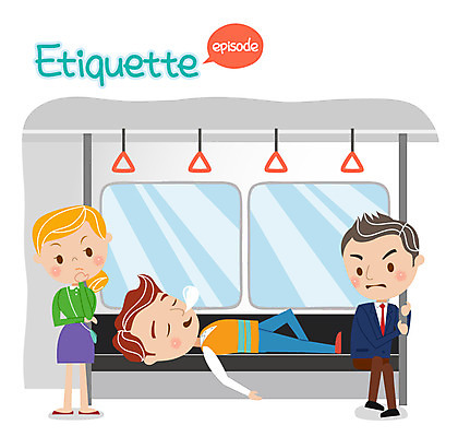 여자 남자 일러스트 성인 세명 예절 잠 전철 공공예절 공공장소 국내일러스트 AI파일 육상교통 대중교통 사람 장소 파일형식 벡터