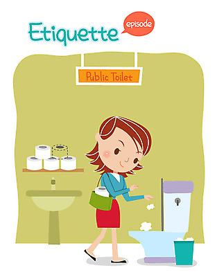 여자 일러스트 한명 성인 쓰레기통 예절 세면대 변기 공공예절 공공장소 공중화장실 두루마리화장지 국내일러스트 AI파일 1 사람 장소 화장지 화장실 파일형식 벡터