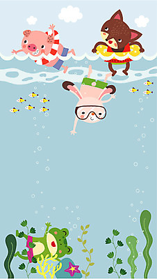 동물 바다 동물캐릭터 일러스트 의인화 개구리 어류 사람없음 수영 토끼 돼지 산호초 튜브 늑대 잠수경 프레임일러스트 국내일러스트 일러캐릭터 AI파일 캐릭터 포유류 프레임 양서류 반려동물 수중동물 수상스포츠 수중식물 물안경 파일형식 벡터