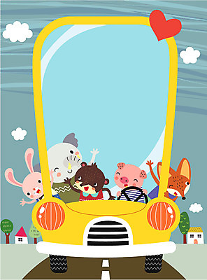 동물 동물캐릭터 일러스트 곰 자동차 코끼리 의인화 사람없음 토끼 돼지 여우 프레임일러스트 국내일러스트 일러캐릭터 AI파일 캐릭터 육상교통 포유류 프레임 반려동물 파일형식 벡터