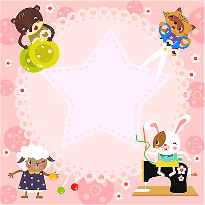 동물 동물캐릭터 일러스트 단추 의인화 사람없음 토끼 양 재봉틀 너구리 가위질 프레임일러스트 국내일러스트 일러캐릭터 AI파일 캐릭터 포유류 프레임 가위_도구 반려동물 파일형식 벡터