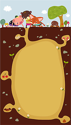 동물 동물캐릭터 일러스트 곰 의인화 사람없음 돼지 여우 두더지 땅굴 땅속 프레임일러스트 국내일러스트 일러캐릭터 AI파일 캐릭터 포유류 프레임 파일형식 벡터