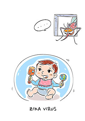 남자 일러스트 한명 건강관리 아기 딸랑이 모기 지카바이러스 국내일러스트 AI파일 1 건강 관리 사람 아기용품 바이러스 해충 파일형식 벡터