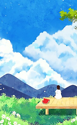 주간 PSD 구름 여자 어린이 백그라운드 일러스트 여름음식 산 수박 한명 소녀 해변 야외 여름 평상 제철음식 제철과일 국내일러스트 자연요소 1 계절 음식 바다 과일 사람 제철 파일형식 여름_계절