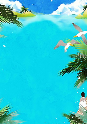 주간 PSD 여자 어린이 백그라운드 일러스트 갈매기 한명 소녀 해변 야외 여름 야자수 트로피컬아트 국내일러스트 자연요소 나무 1 계절 바다 조류 사람 그림 파일형식