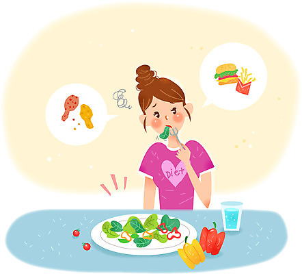 여자 다이어트 일러스트 피망 한명 성인 치킨 샐러드 햄버거 먹기 국내일러스트 AI파일 1 음식 채소 모션 패스트푸드 건강 사람 닭고기요리 파일형식 벡터