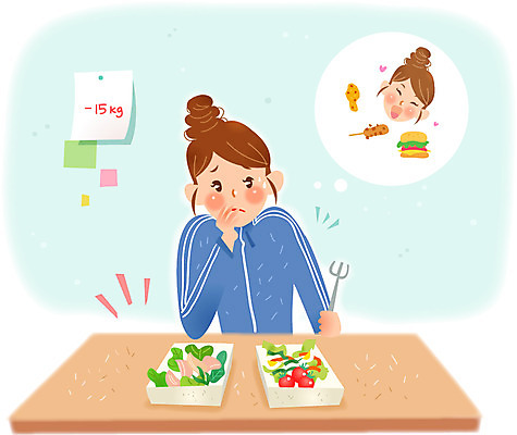 여자 포크 다이어트 일러스트 성인 두명 샐러드 다이어트음식 국내일러스트 AI파일 식기 음식 건강 사람 파일형식 벡터