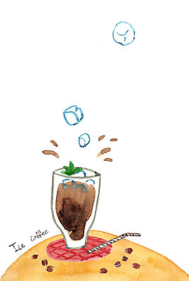 PSD 커피 일러스트 사람없음 얼음 카페 원두 아이스커피 국내일러스트 자연요소 음료 상점 파일형식