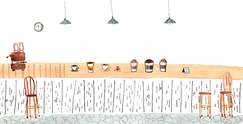 PSD 커피 시계 의자 일러스트 조명 사람없음 카페 커피잔 커피메이커 안식처 국내일러스트 음료 가구 휴식 잔 상점 커피용품 파일형식