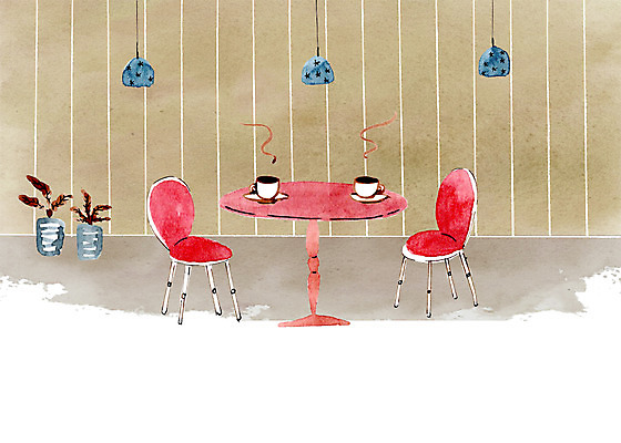 PSD 화분 커피 의자 일러스트 탁자 사람없음 카페 커피잔 안식처 국내일러스트 음료 가구 휴식 잔 상점 파일형식