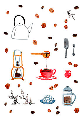 PSD 커피 일러스트 주전자 사람없음 카페 원두 커피잔 커피용품 국내일러스트 음료 주방용품 잔 상점 오브젝트 파일형식