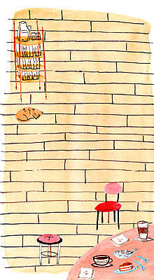 PSD 커피 의자 일러스트 탁자 책장 사람없음 고양이 카페 조각케이크 커피잔 안식처 국내일러스트 음료 가구 포유류 휴식 잔 반려동물 케이크 상점 파일형식