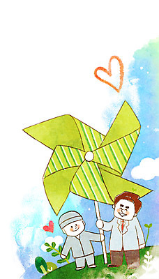 PSD 남자 일러스트 의학 성인 두명 환자 의사 바람개비 국내일러스트 사람 의료진 파일형식