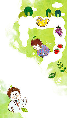 PSD 남자 일러스트 의학 딸기 포도 바나나 성인 두명 의사 위장 국내일러스트 과일 사람 의료진 장기_의학 파일형식