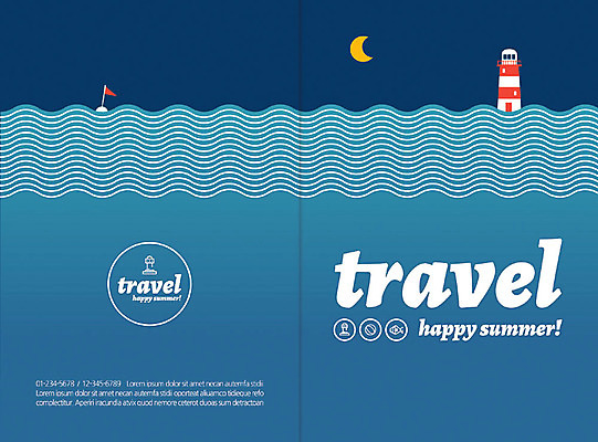 템플릿 바다 여행 카드템플릿 등대 사람없음 달 이미지템플릿 AI파일 자연요소 카드_감사 파일형식 벡터