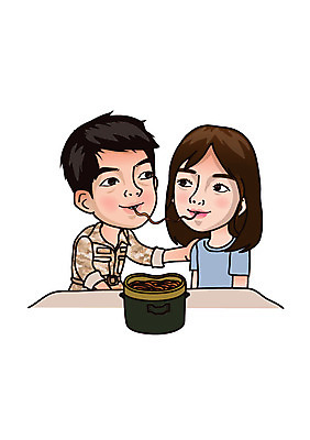 캐릭터 커플 여자 남자 일러스트 성인 두명 군인 짜장면 냄비 먹기 군복 육군 군인캐릭터 특수부대 특수부대원 특전사 일러캐릭터 AI파일 직업 유니폼 관계 모션 군대 사람 중식 솥 전사 국군 부대 파일형식 벡터