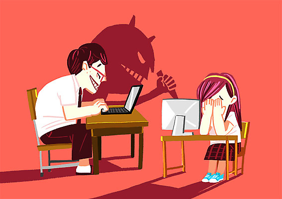 PSD 학생 여자 남자 교복 인터넷 의자 일러스트 청소년 그림자 두명 노트북 학대 책상 학교폭력 국내일러스트 옷 가구 사람 전자제품 폭력 사회이슈 파일형식