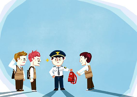 PSD 학생 남자 교복 가방 일러스트 청소년 여러명 성인 도움 경찰 경찰복 학교폭력 국내일러스트 직업 잡화 옷 다수 컨셉 유니폼 사람 폭력 파일형식